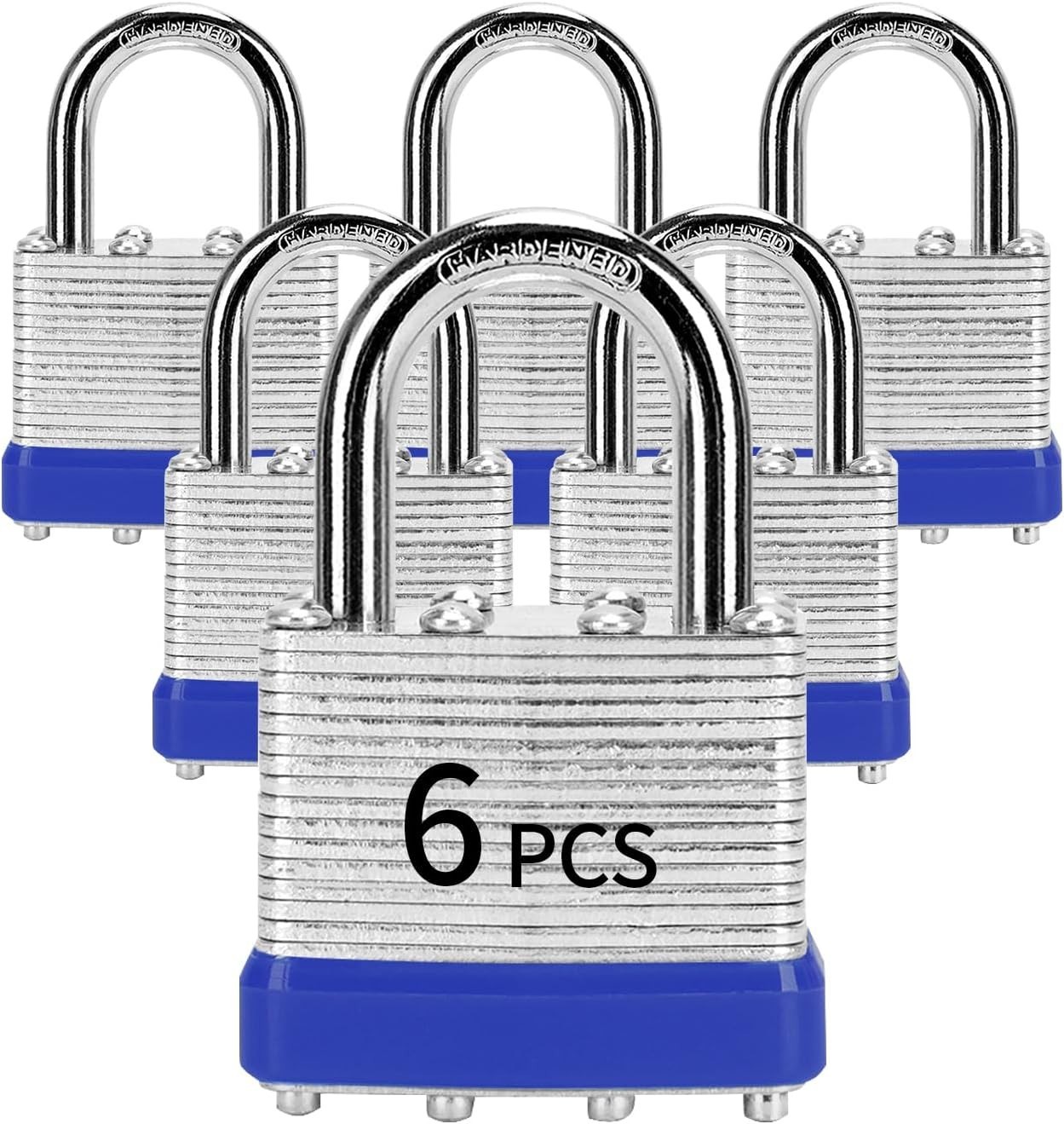 Padlocks with Same Key 6 Pcs Laminated Keyed Padlock 40mm Keyed Alike Set