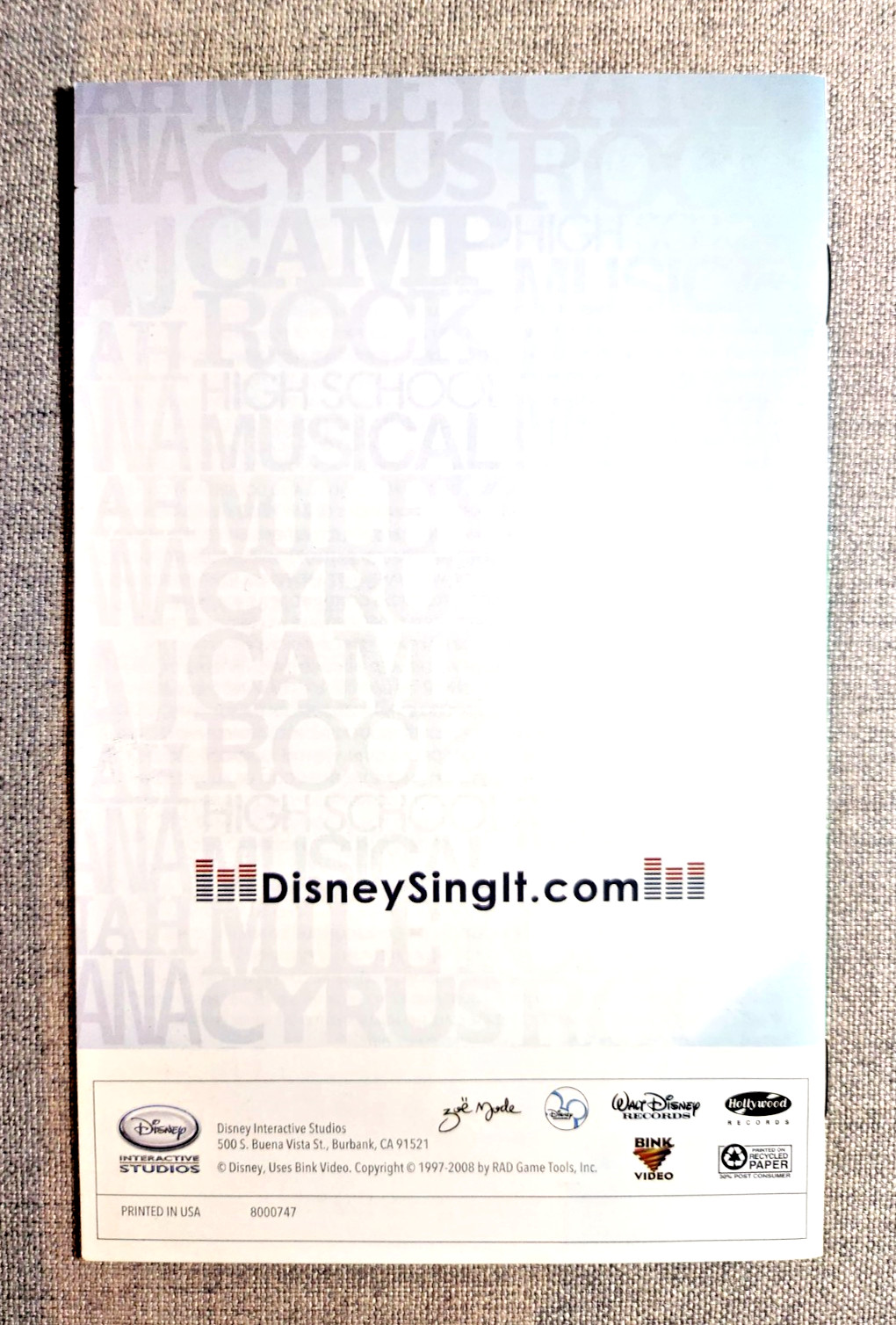 Disney Sing It Instruction Manual Only - Nintendo Wii