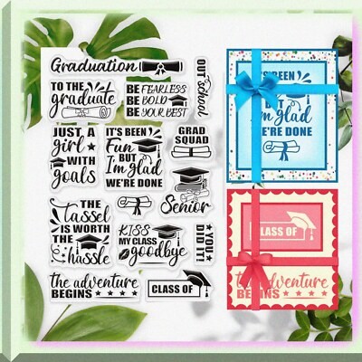 Graduation Clear Stamp Set with Words and Frame