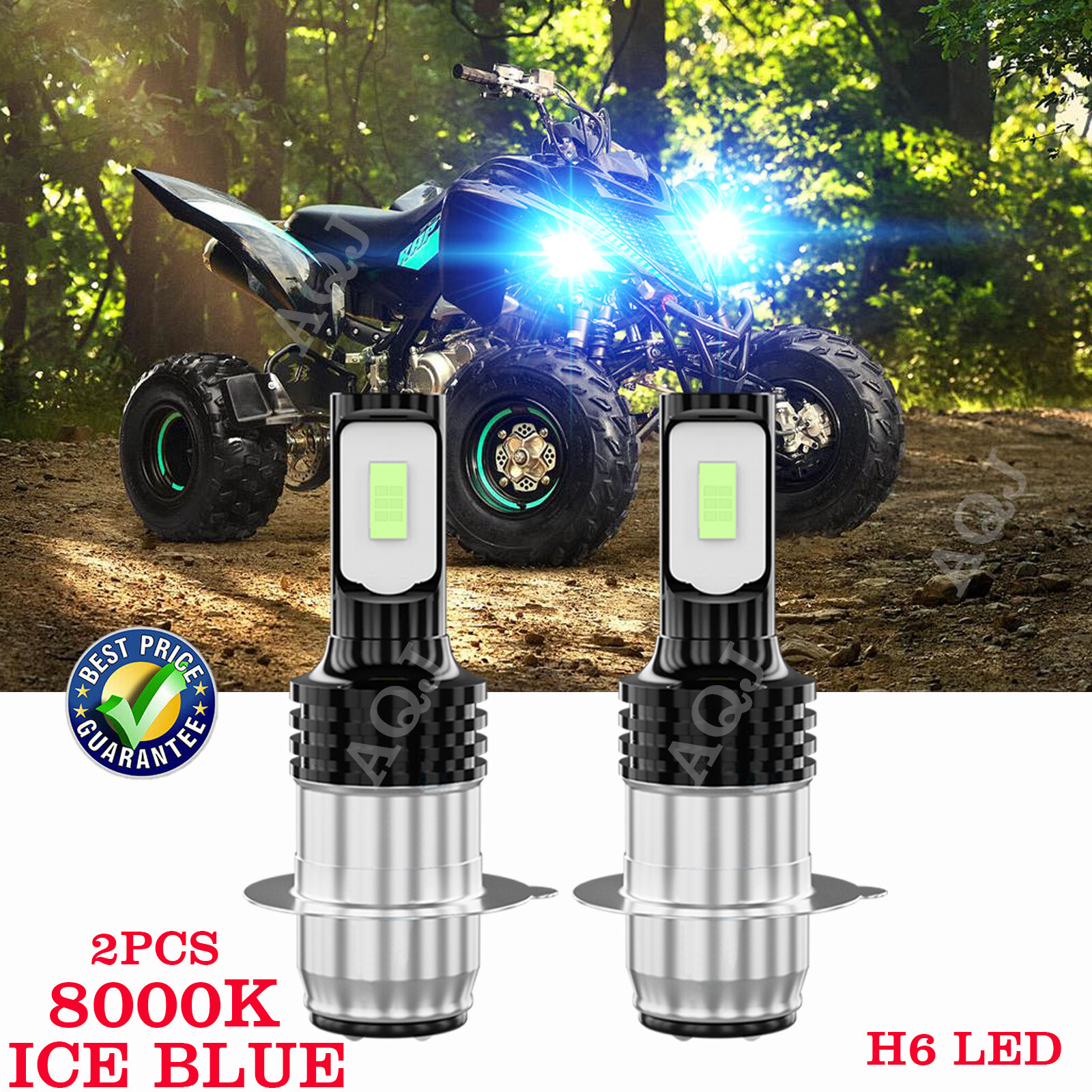 For Honda Rincon 650 680 2003-2015 2X H6 blue 8k LED Hyper Headlight Light Bulbs