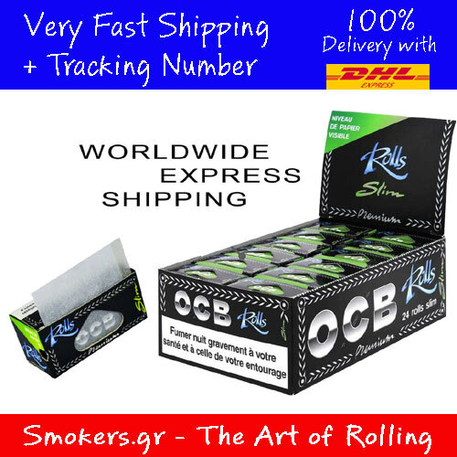 1x Full Box OCB Premium Slim Cigarette Rolling Paper Rolls (Full Box 24 rolls)