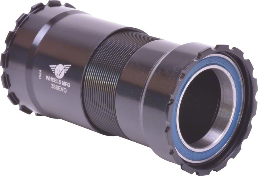 Wheels Manufacturing 386EVO Bottom Bracket with ABEC-3 Bearings, Black Cups