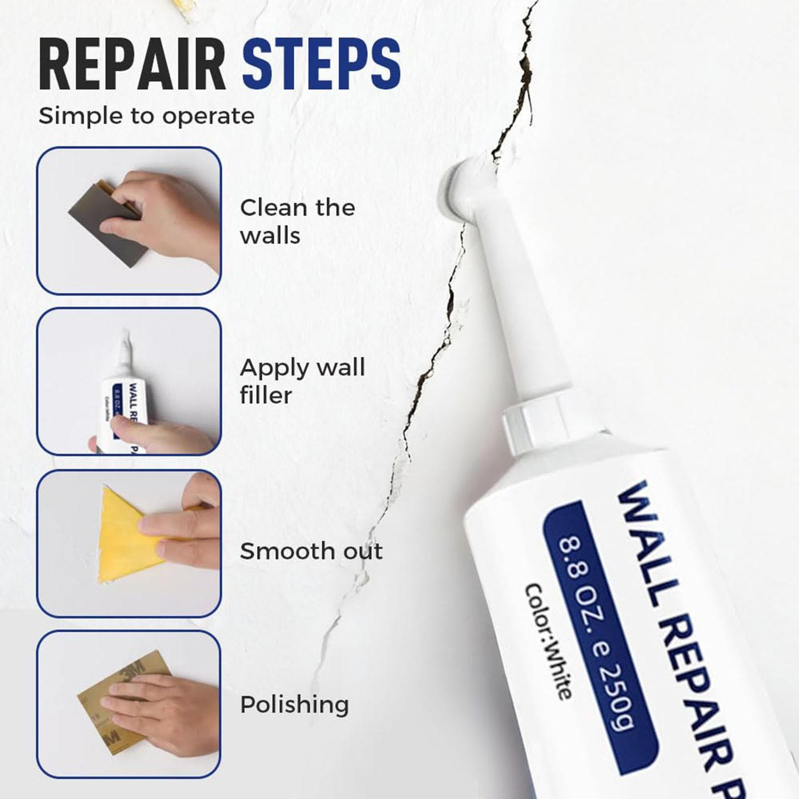 Efficient Drywall Repair Kit With Scraper, 2026 Quick Drying Wall Mending Agent