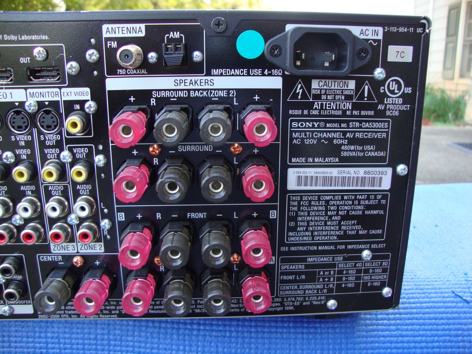 Sony STR-DA5300ES - Multi Channel 7.1 AV Receiver ~ HDMI 1080p Upconversion