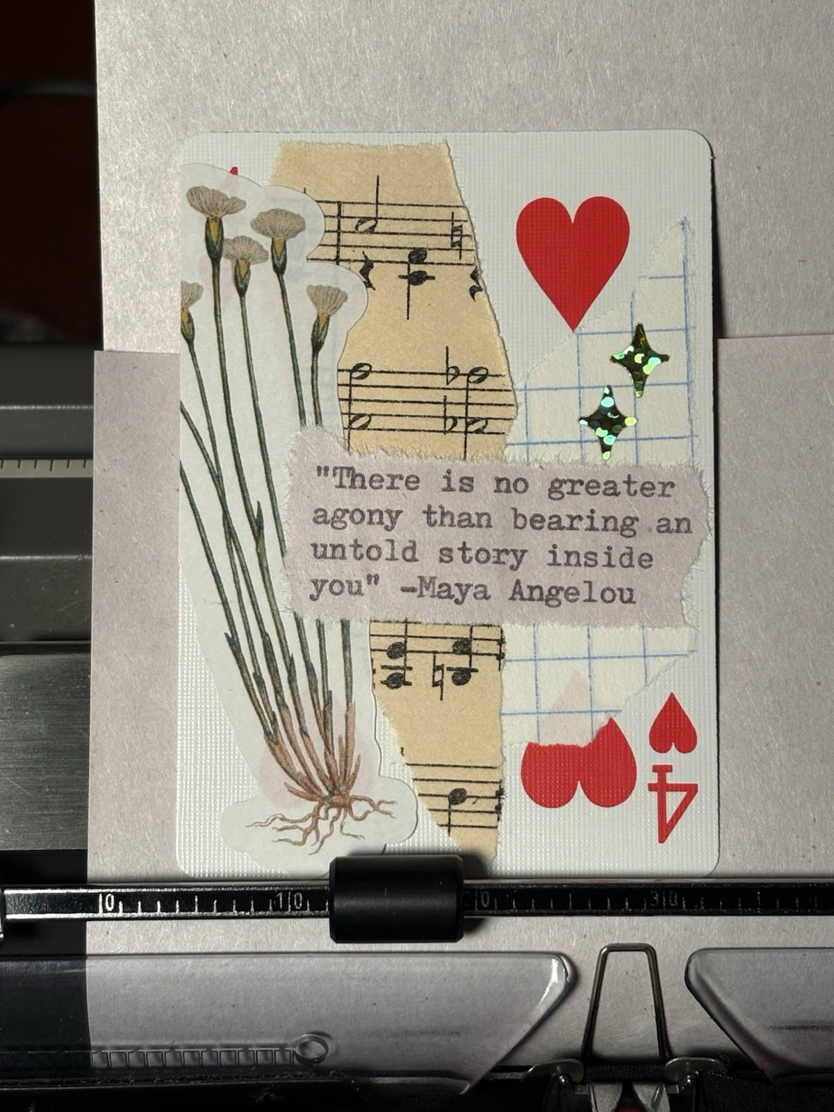 ACEO Maya Angelou Plant Travel Mixed Media Art Card 322/365 Mazerzine Quote COA