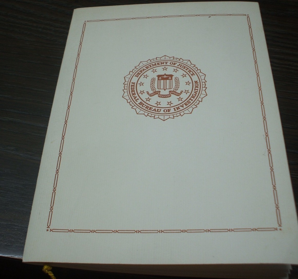November 5, 1969 FBI NATIONAL ACADEMY - Graduation Exercises Program