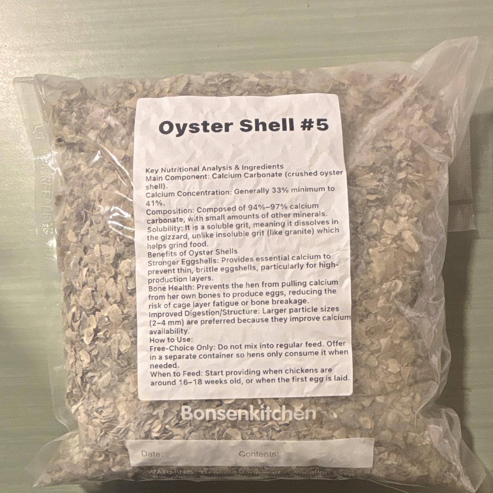 Crushed Oyster Shell 5LB Calcium Supplement for Chickens