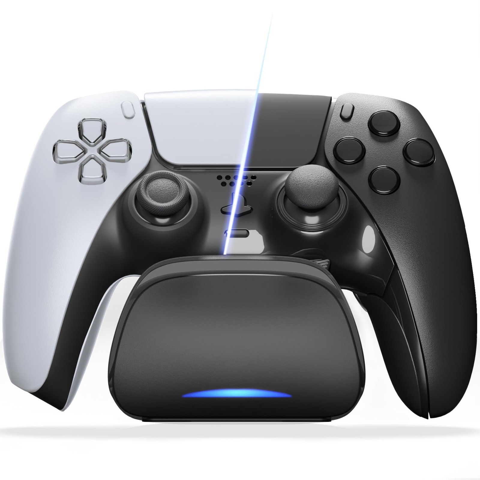Fast Charging Dock Station Stand LED Indicator Fits PS5 Edge Controller Black