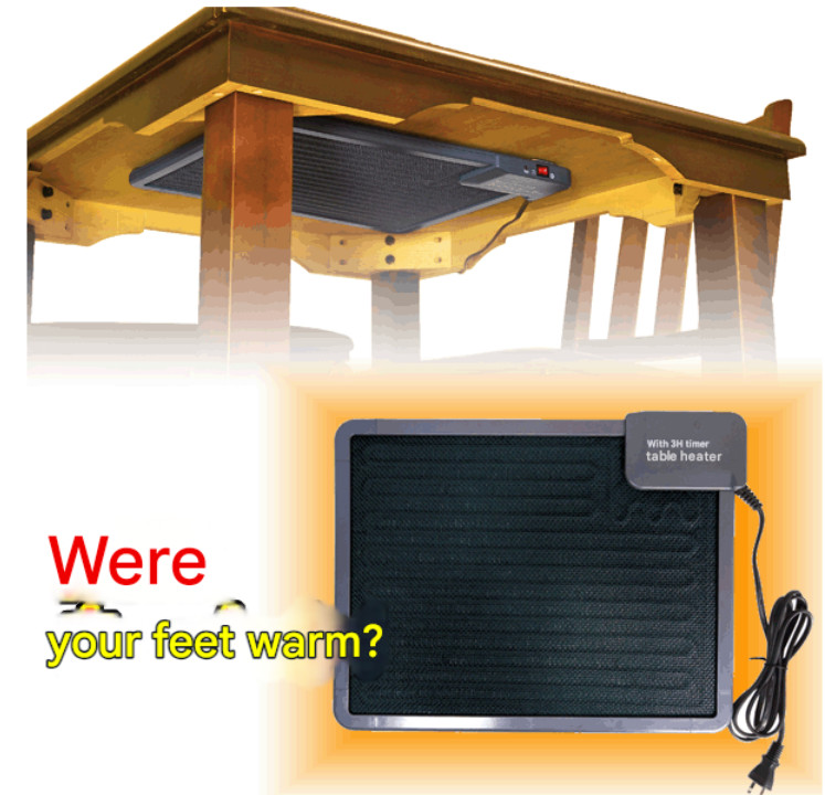 KH1800 Table Panel Heater Low profile table heater with 3-hour timer Japan New