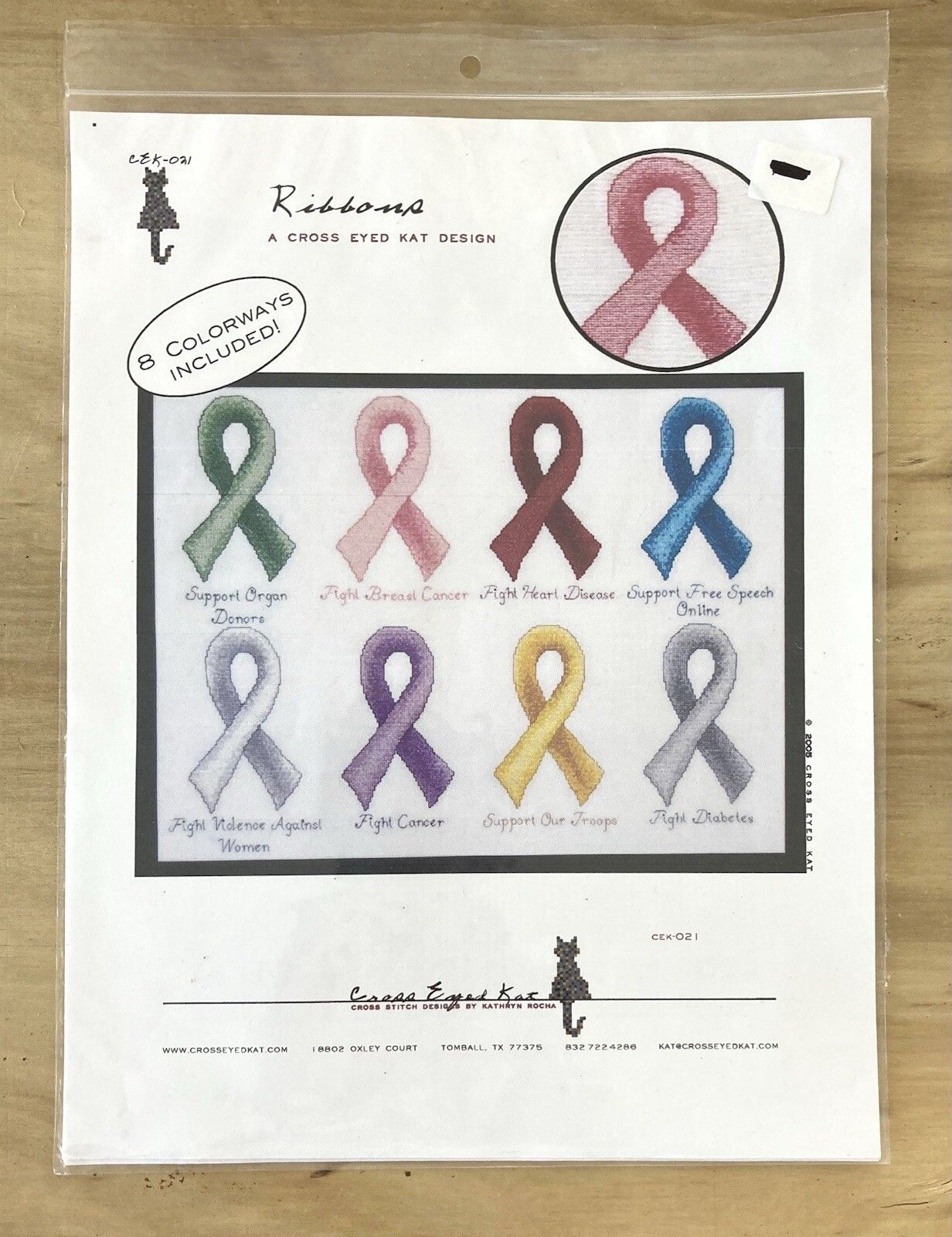 Cross-Eyed Kat Designs Ribbon Cross Stitch Unused