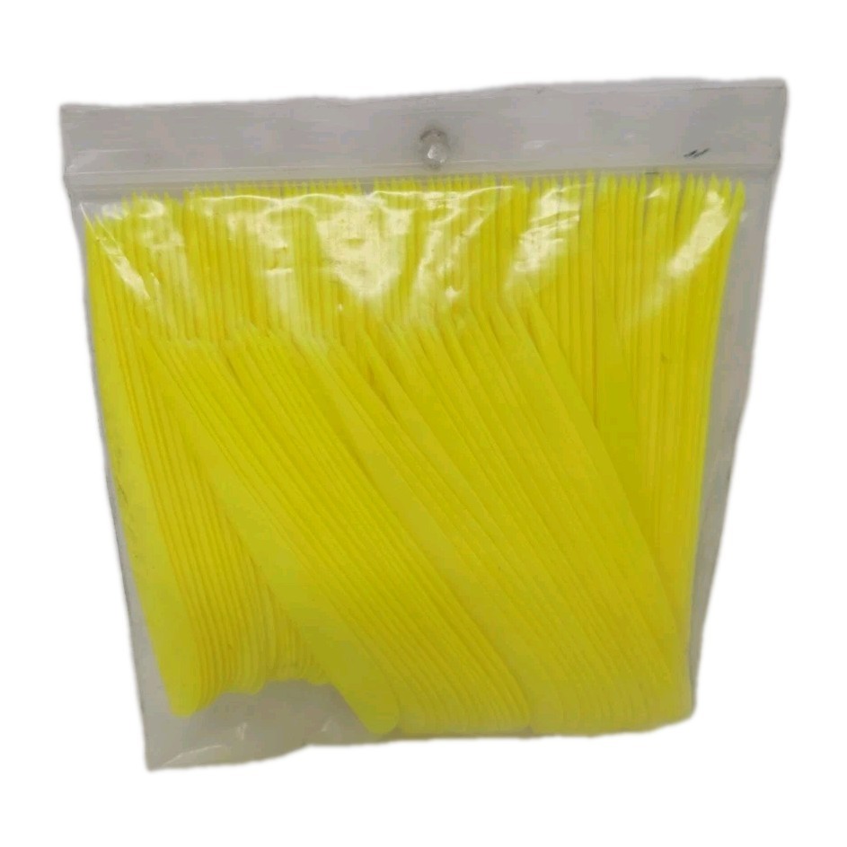 100pk Archery Arrow Feathers 5" Left Wing: Parabolic Fluorescent Flo Yellow