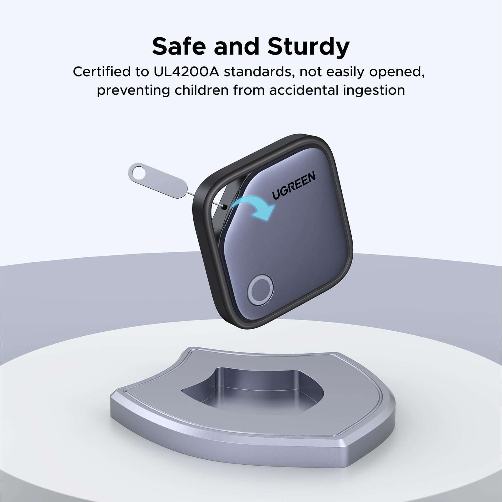 UGREEN FineTrack (iOS Only) Air Tracker Tags, 2-Year Replaceable Battery Blue...