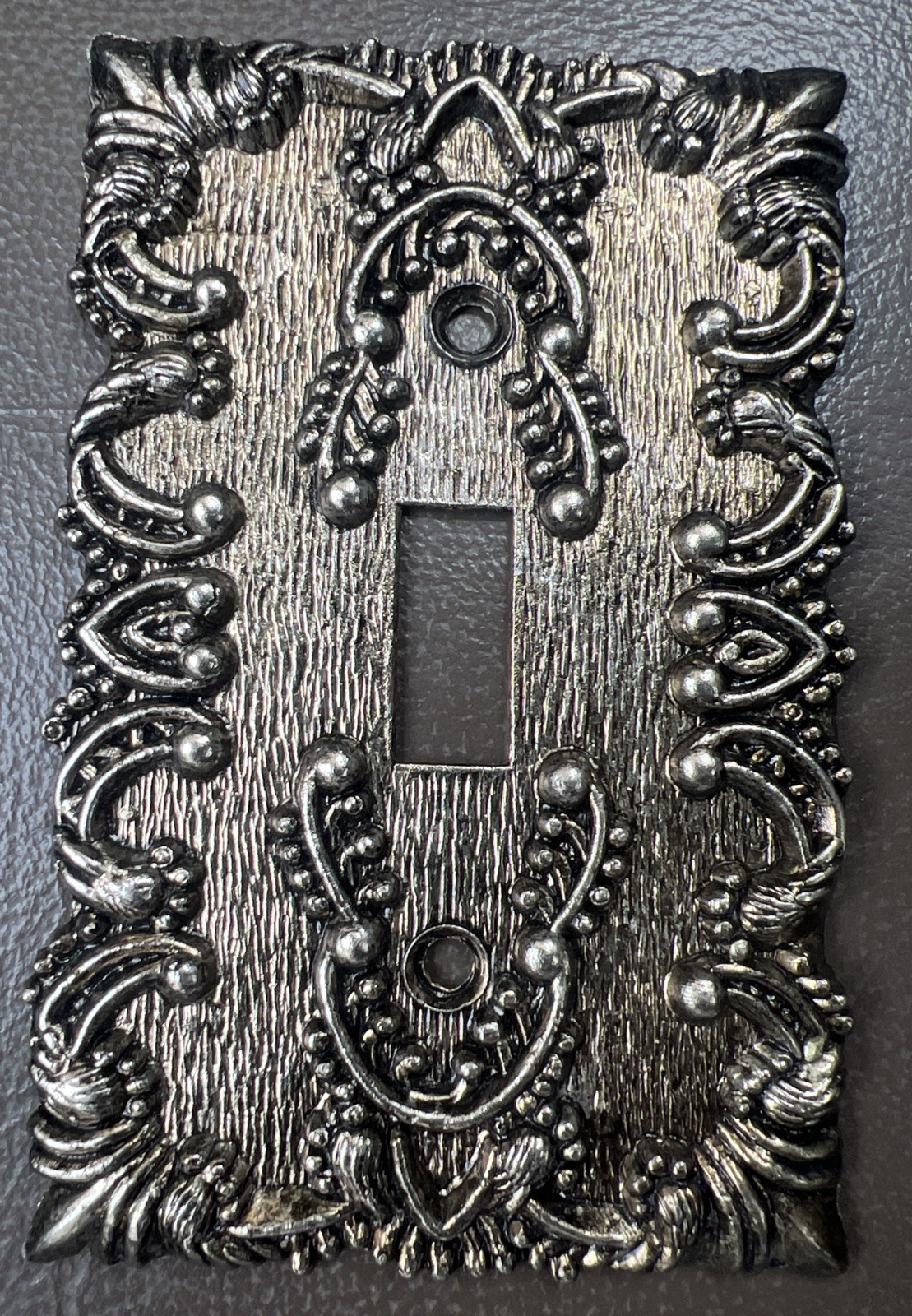 American Tack Antique Gold Single Light Switch Cover - Ornate Metal - Very Nice!