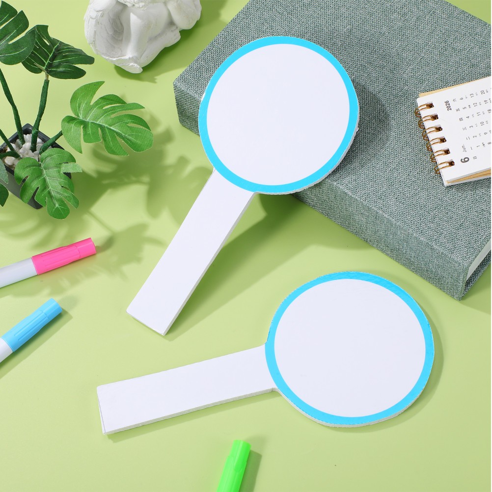 6Pcs Single Side Blank Writable Scoreboards for Handheld Auctions Supply