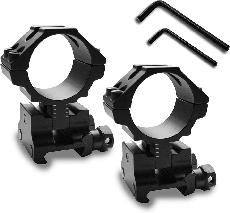 2Pcs Precision Adjustable Height Dovetail Scope Rings 25.4mm/30mm Base Mount