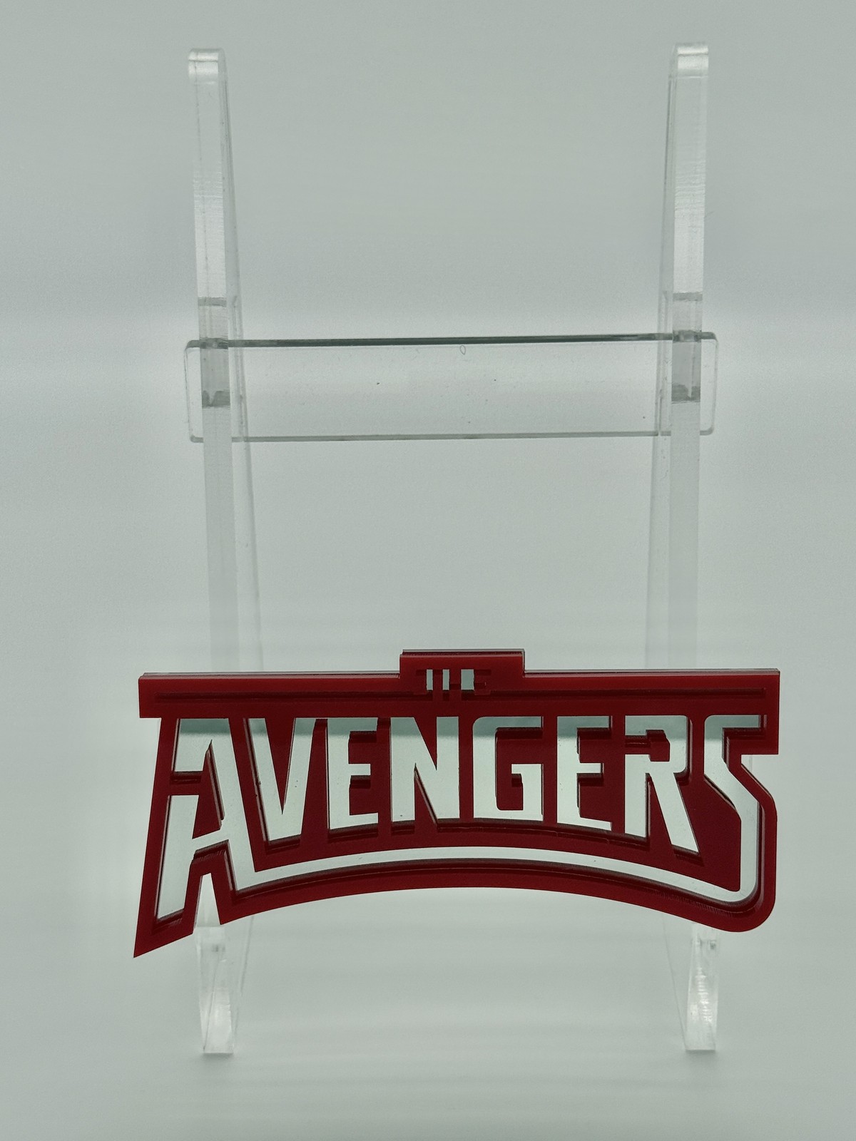Custom Comic Book Stand - Avengers (Red/Mirror/Diecut) Laser Cut/Not 3D Prnt