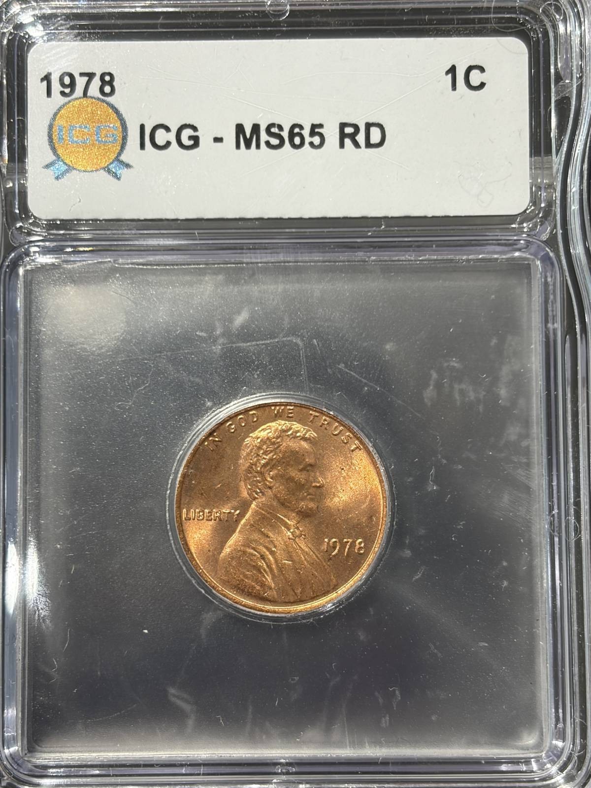 1978 Small Cents Lincoln, Memorial Reverse ICG MS-65 Red
