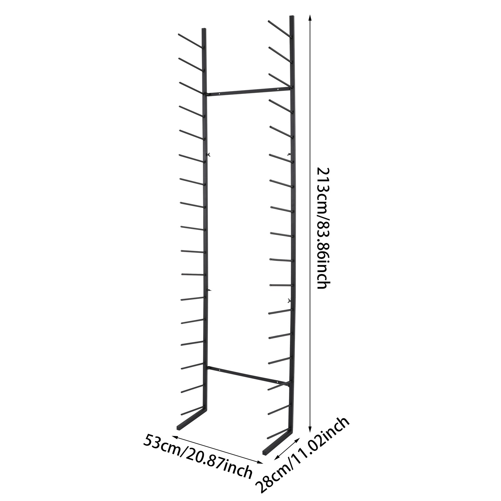 17-Tier Wall Mounted Blueprint Storage Rack for Organized Drawings