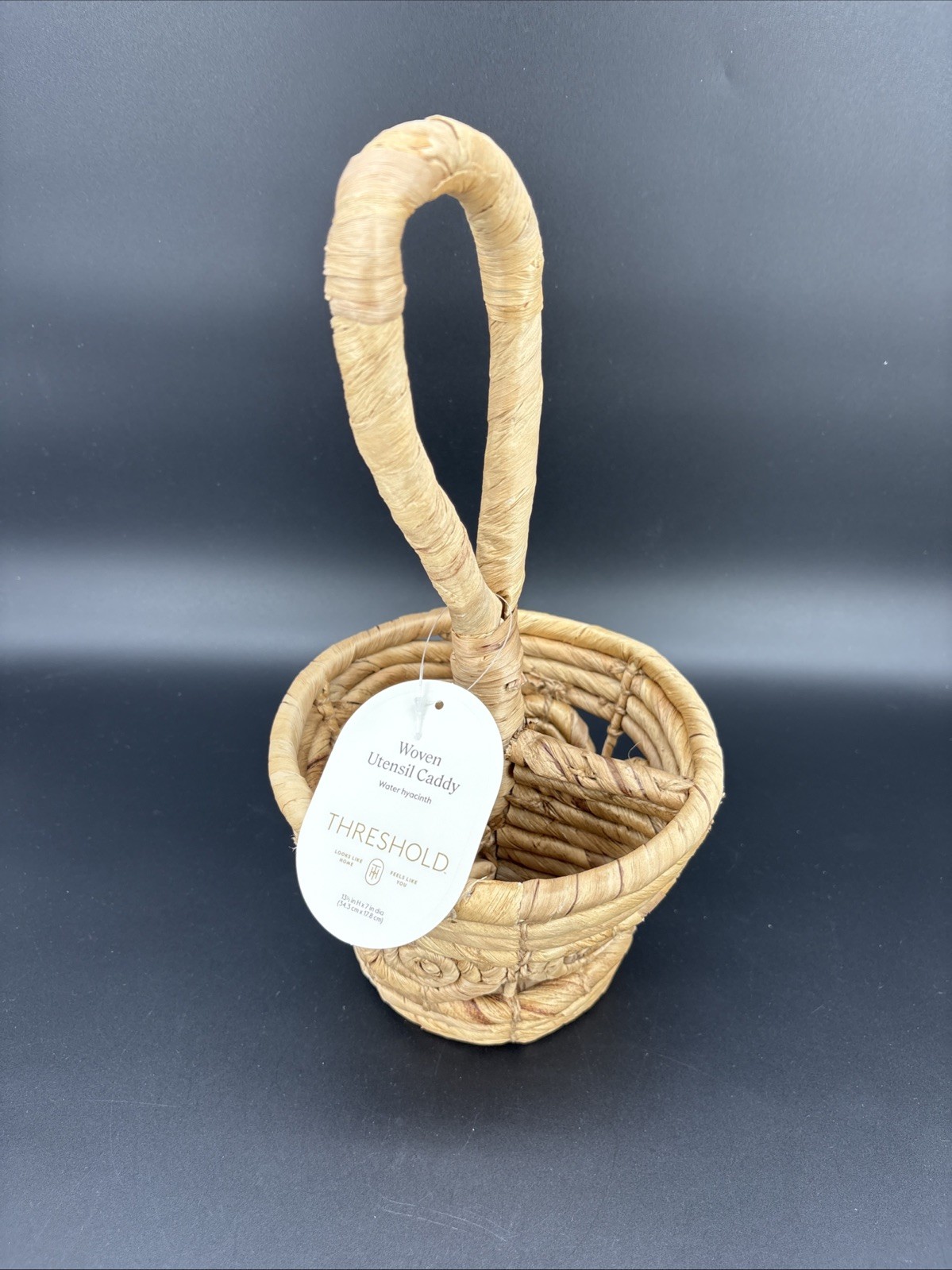 Threshold Woven Utensil Caddy Round Basket Target New Boho Flatware Holder