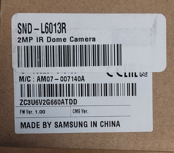 Samsung SND-L6013R Network IR Dome Camera 2MP NEW