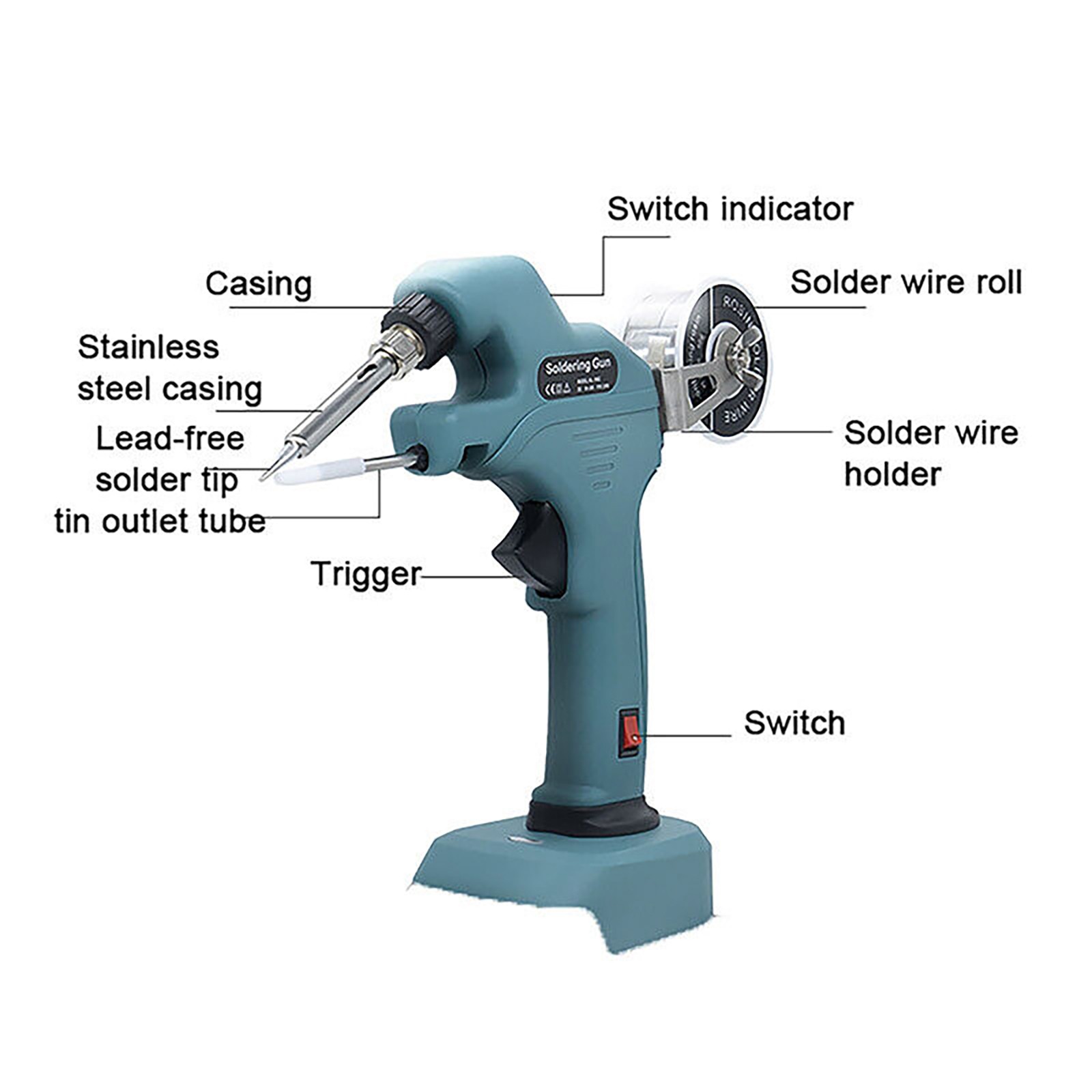 Handheld Cordless Soldering Iron Gun For Makita 18V Battery Tool +50g Solder