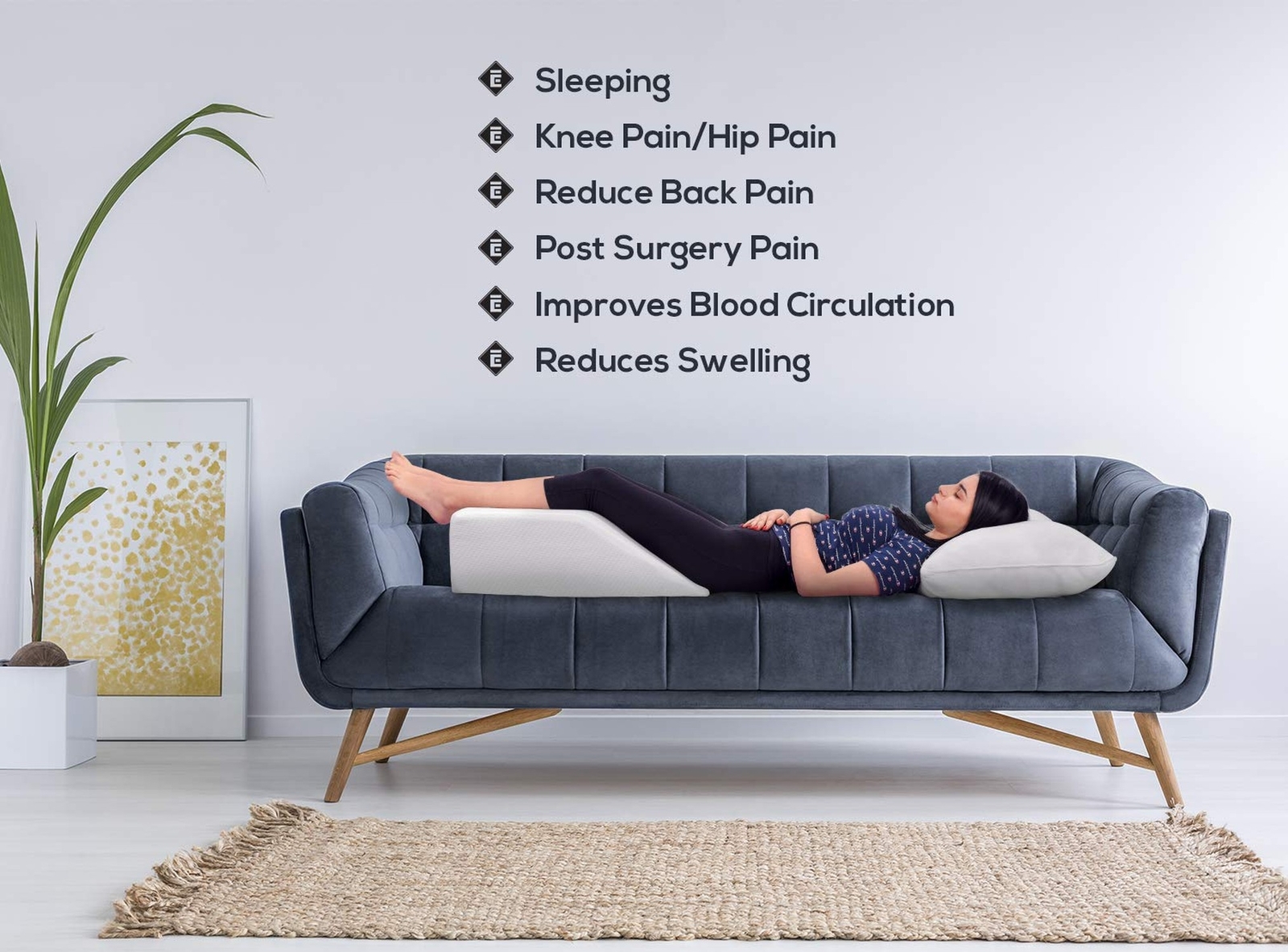 Ebung Memory Foam Leg Elevation Pillows - Leg Support Pillow to Elevate Feet,...