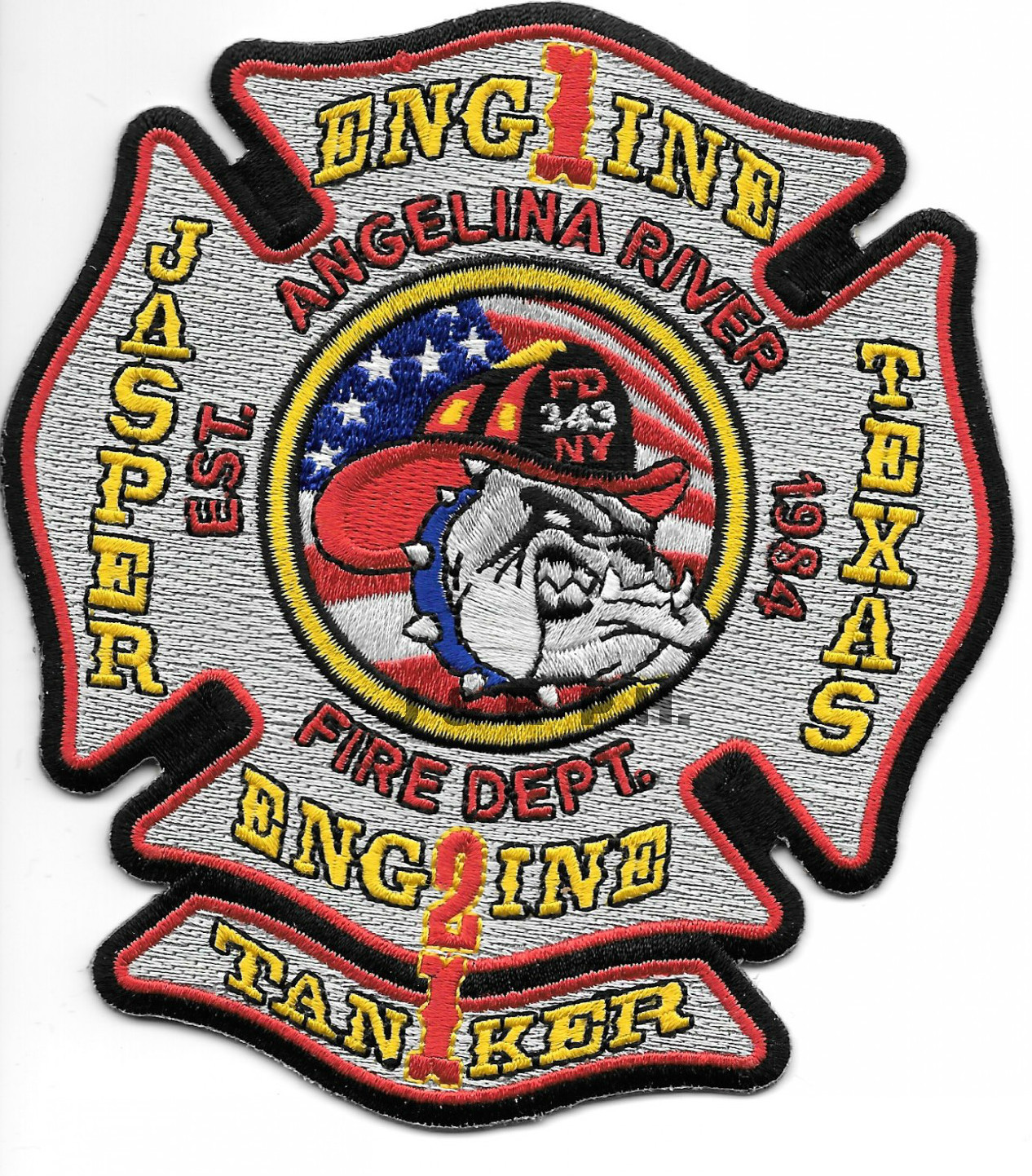 Angelina River  Eng-1 / Eng-2 / Ta-1, Jasper, Texas (4.5" x 5" size) fire patch