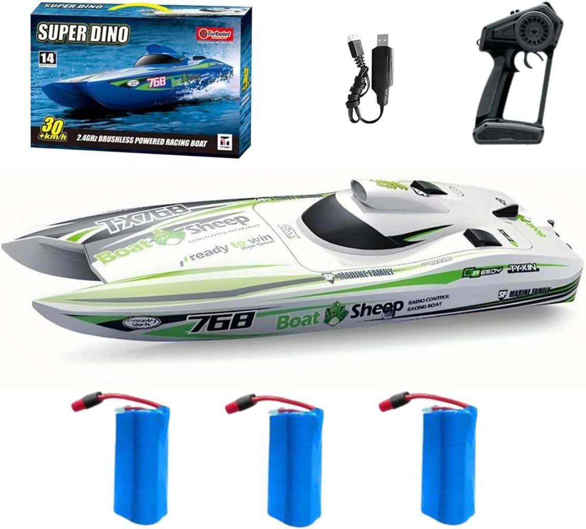Remote Control High Speed Jet Boat Brushless, Long Range RC Ship Lakes & Rivers
