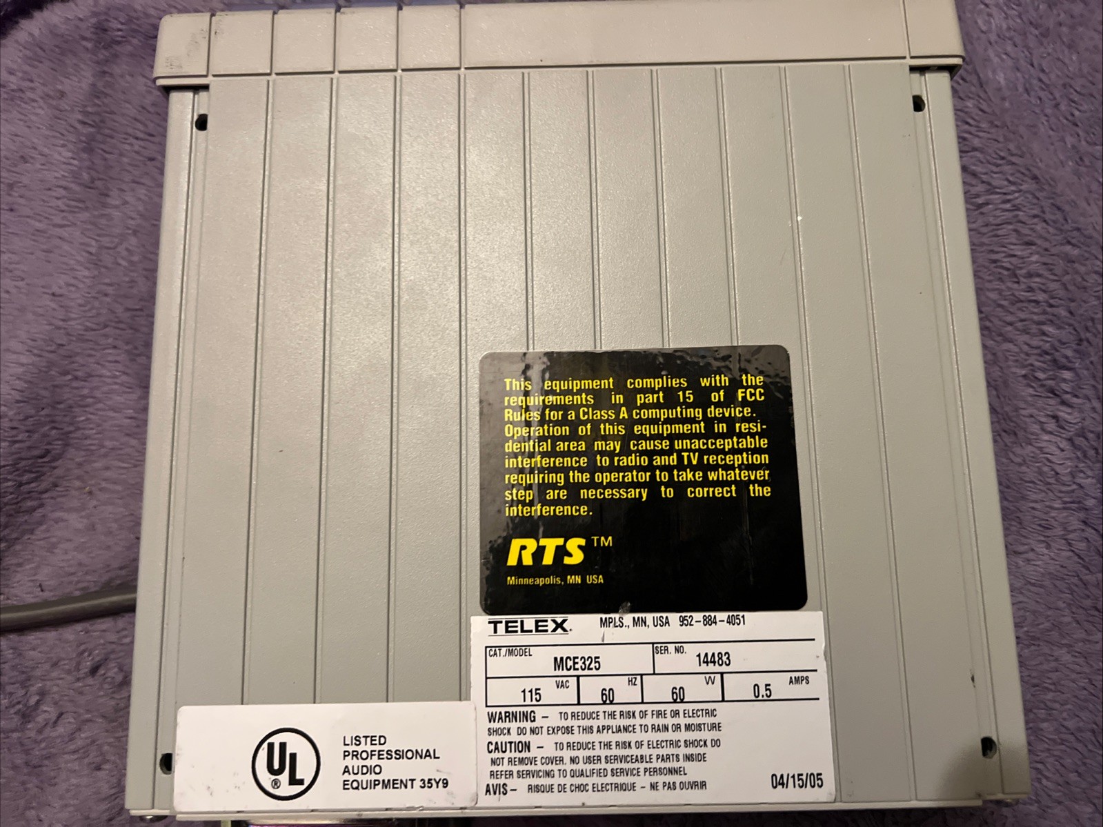 RTS MCE325