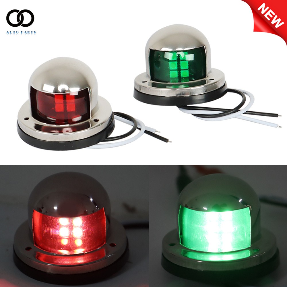 For Marine Boat Pontoon 12V Stainless Steel LED Bow Navigation Lights