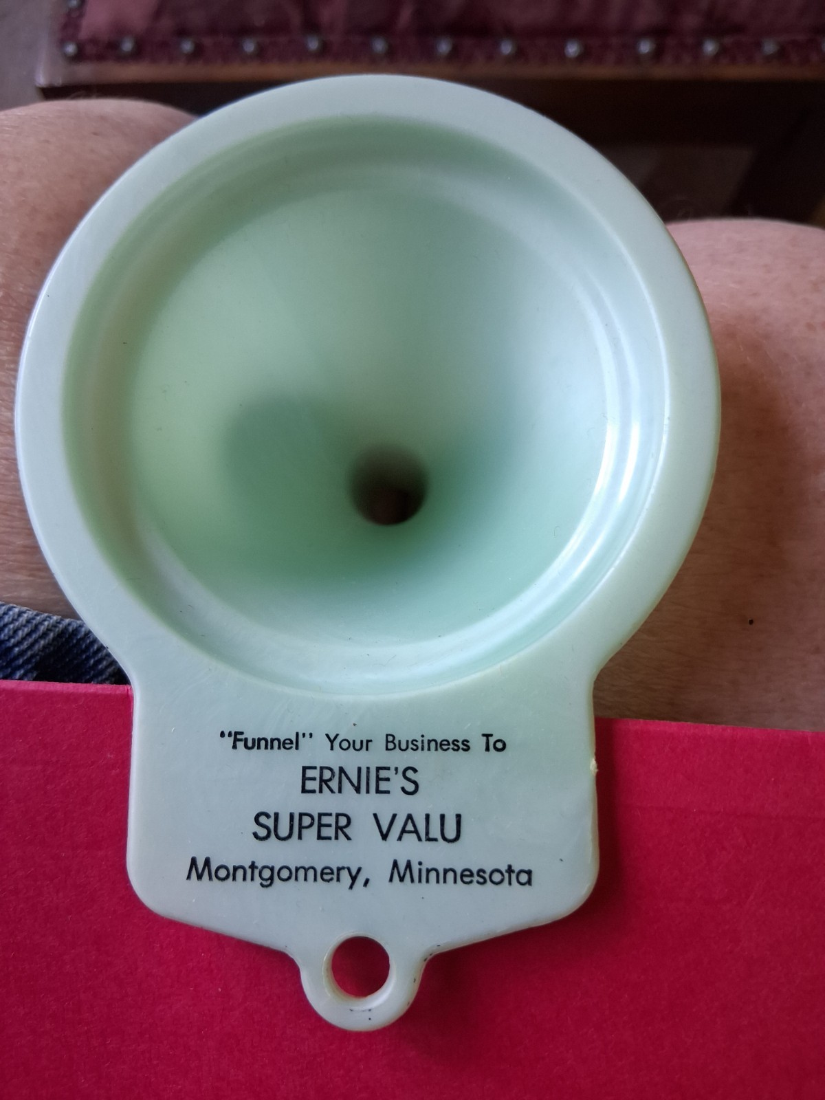 2 Vintage Funnel Your Business To Ernie's Super Valu, Montgomery Minnesota