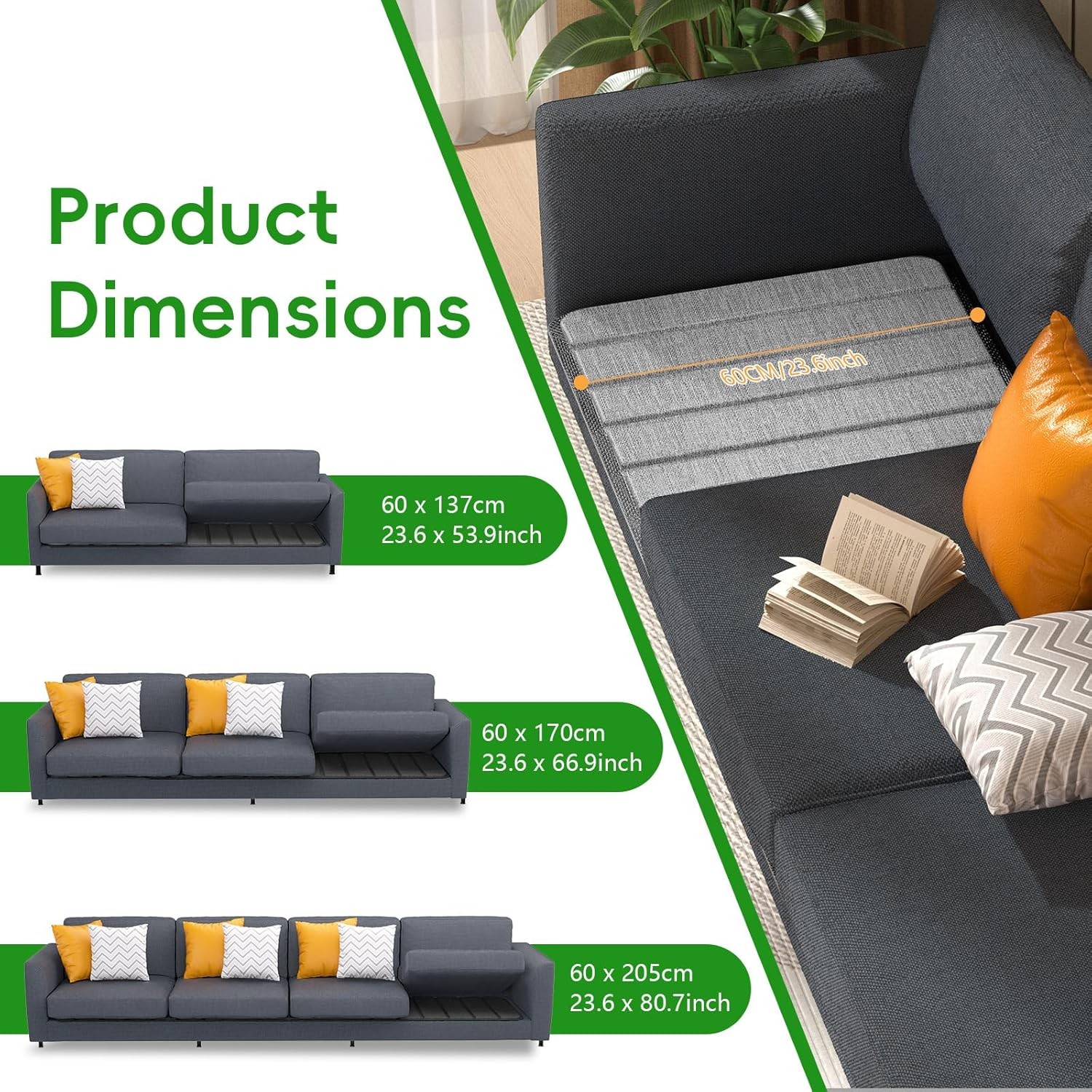 Heavy Duty Couch Cushion Support Board to Fix Sagging Sofas, 67" X 24" Sofa, Thi
