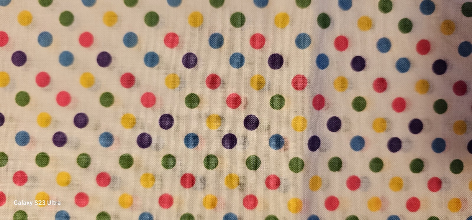Cotton Fabric 27x44 Inch Quilting Multicolor Dots On White Background