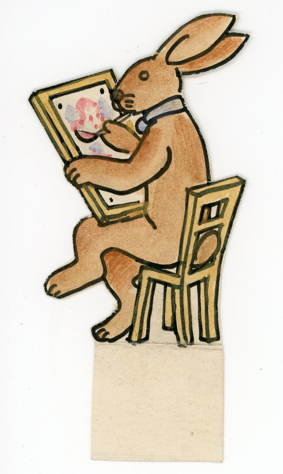 Uli Huber Easter display bunny humor unique colored pen drawing 20th century
