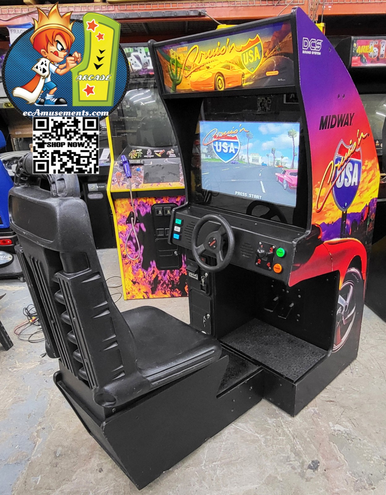Cruisn USA Arcade Sit Down Driving Racing Video Game Machine 27" LCD Monitor -#1