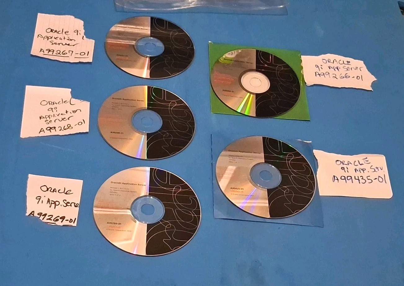 Oracle 9i Application Server 5 Disc Set Bundle SPARC Only A99266-69 + 1 extra Cd