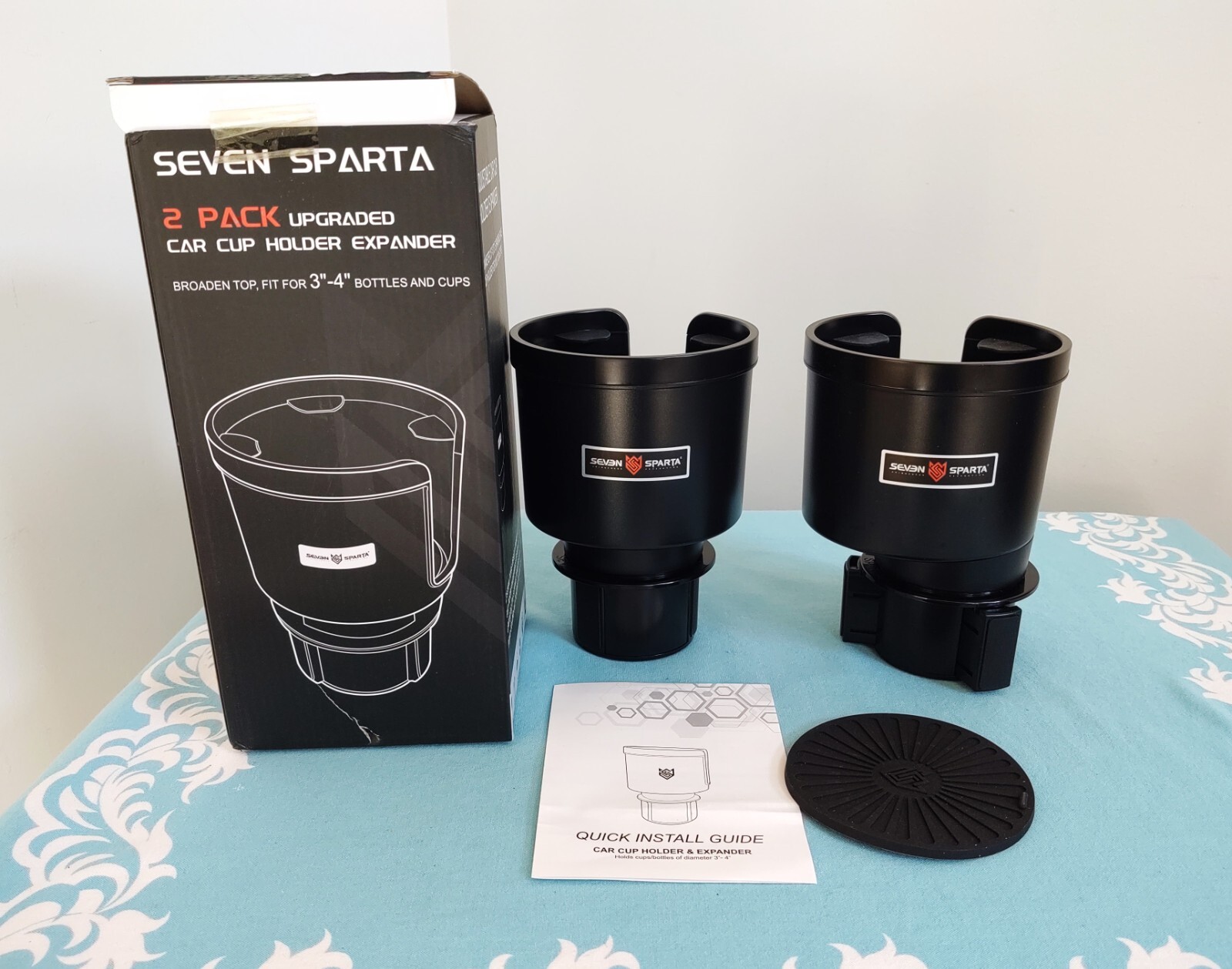 CAR OR TRUCK  CUP HOLDER EXTENDER WITH OFFSET BASE SET OF 2