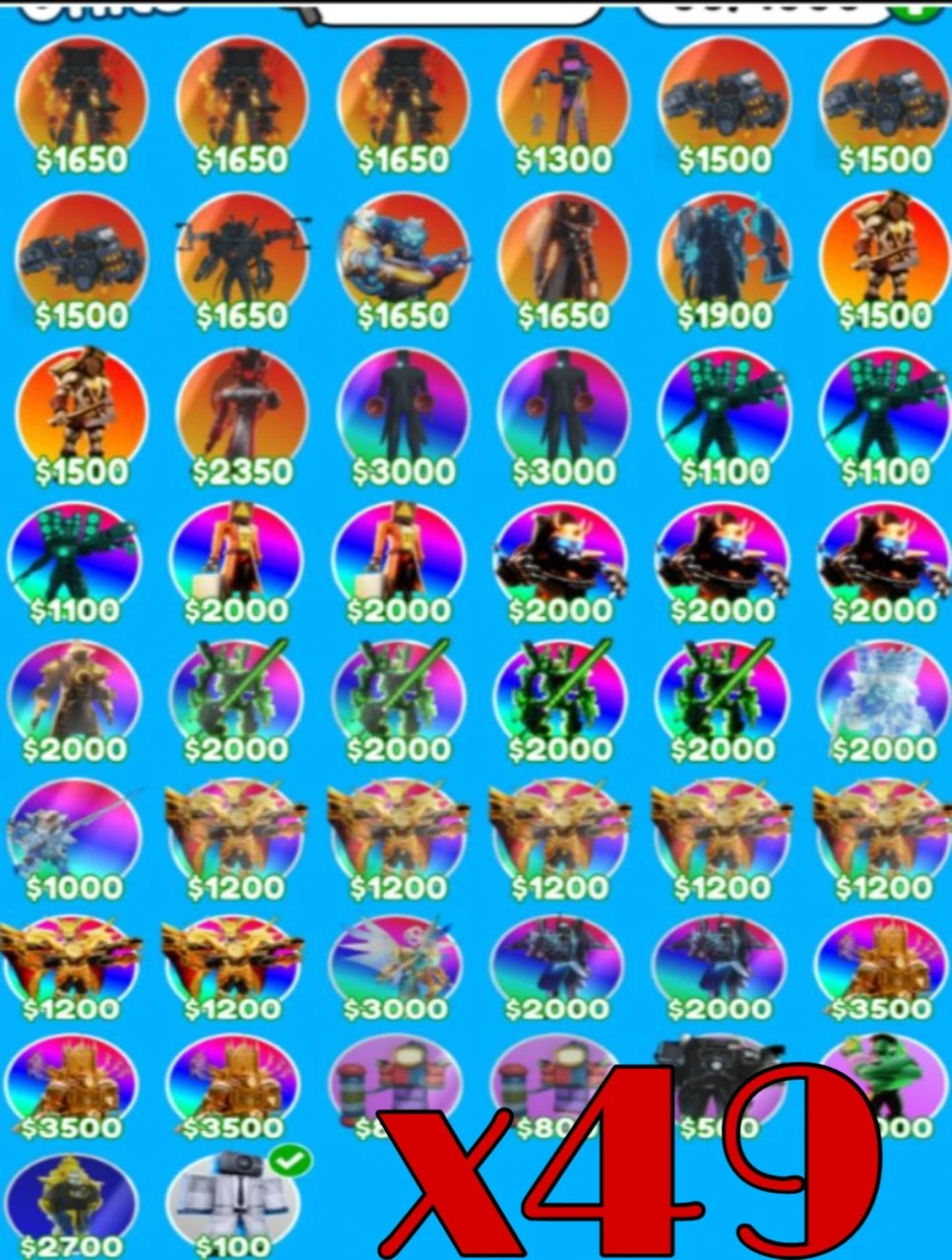 🔥49X UNIT PACK🔥TOILET TOWER DEFENSE - CHEAPEST!⚡💸