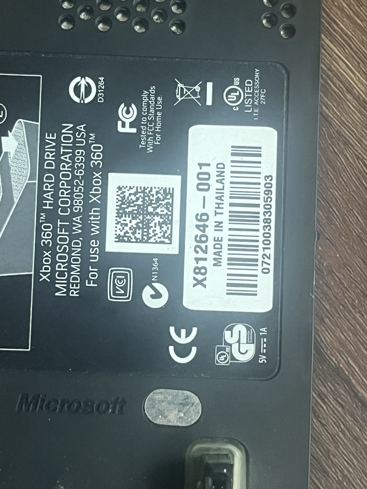 Official Microsoft 360 120 GB Hard Drive Untested