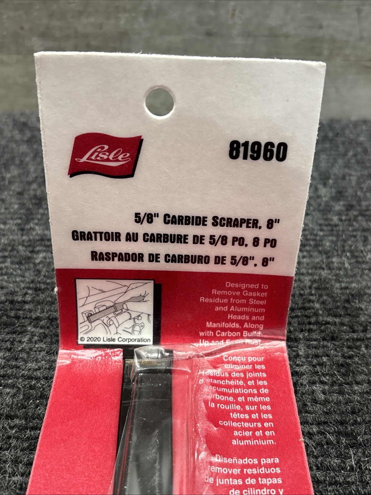 Lisle 81960 5/8" Carbide Scraper, 8"