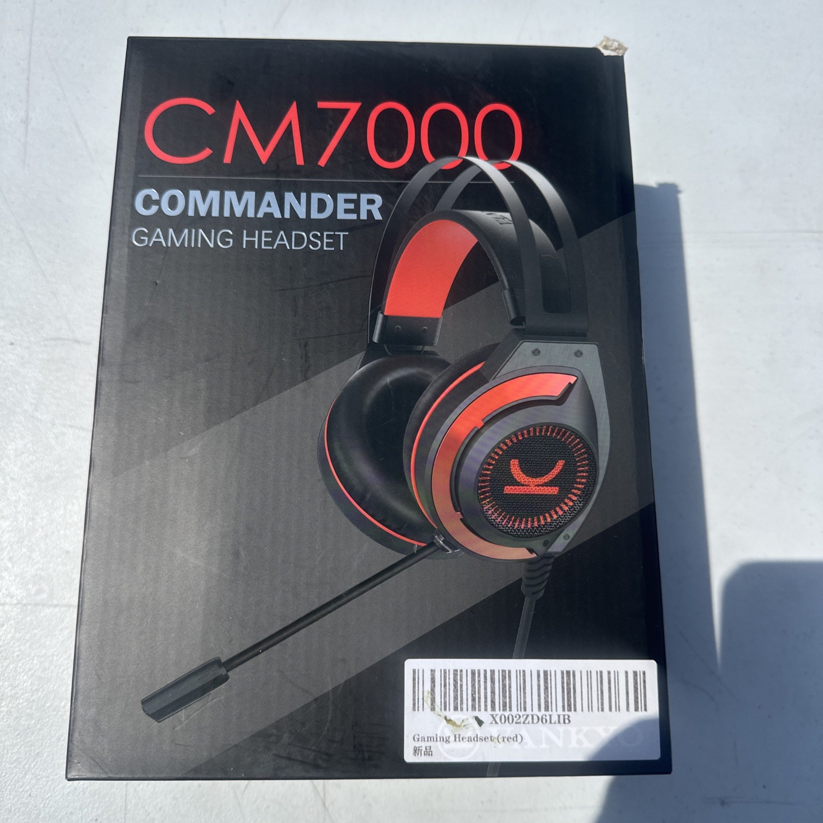 Vankyo CM7000 Commander Gaming Headset Sealed Contents Open Box New Black Red