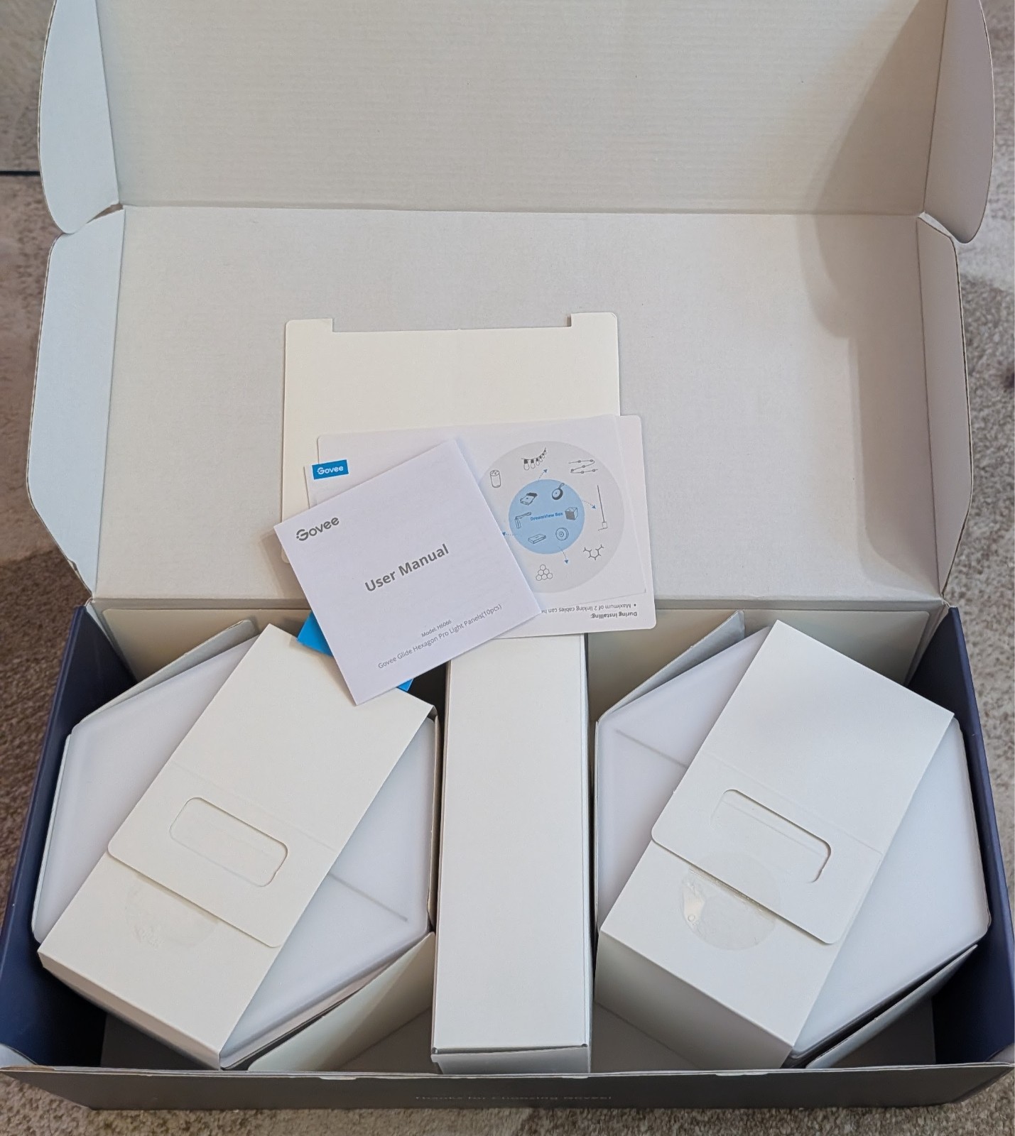 Govee Glide Hexa Pro Smart LED RGBIC Wall Light Panels (10 pack) FOR PARTS H6066