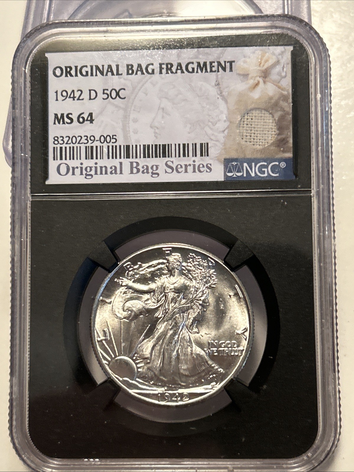 1942 D Silver Walking Liberty Half Dollar - Black Core - Bag Series - Comb  Ship