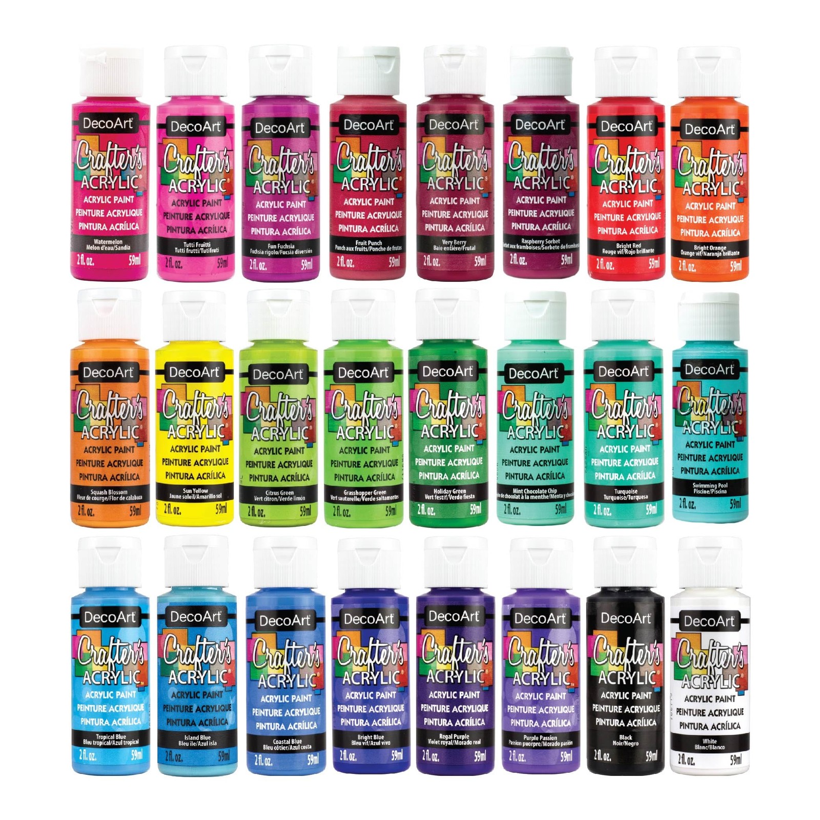 Acrylic Paint Set Bulk 48 Fl Oz Crafter's assorted colors Art kit