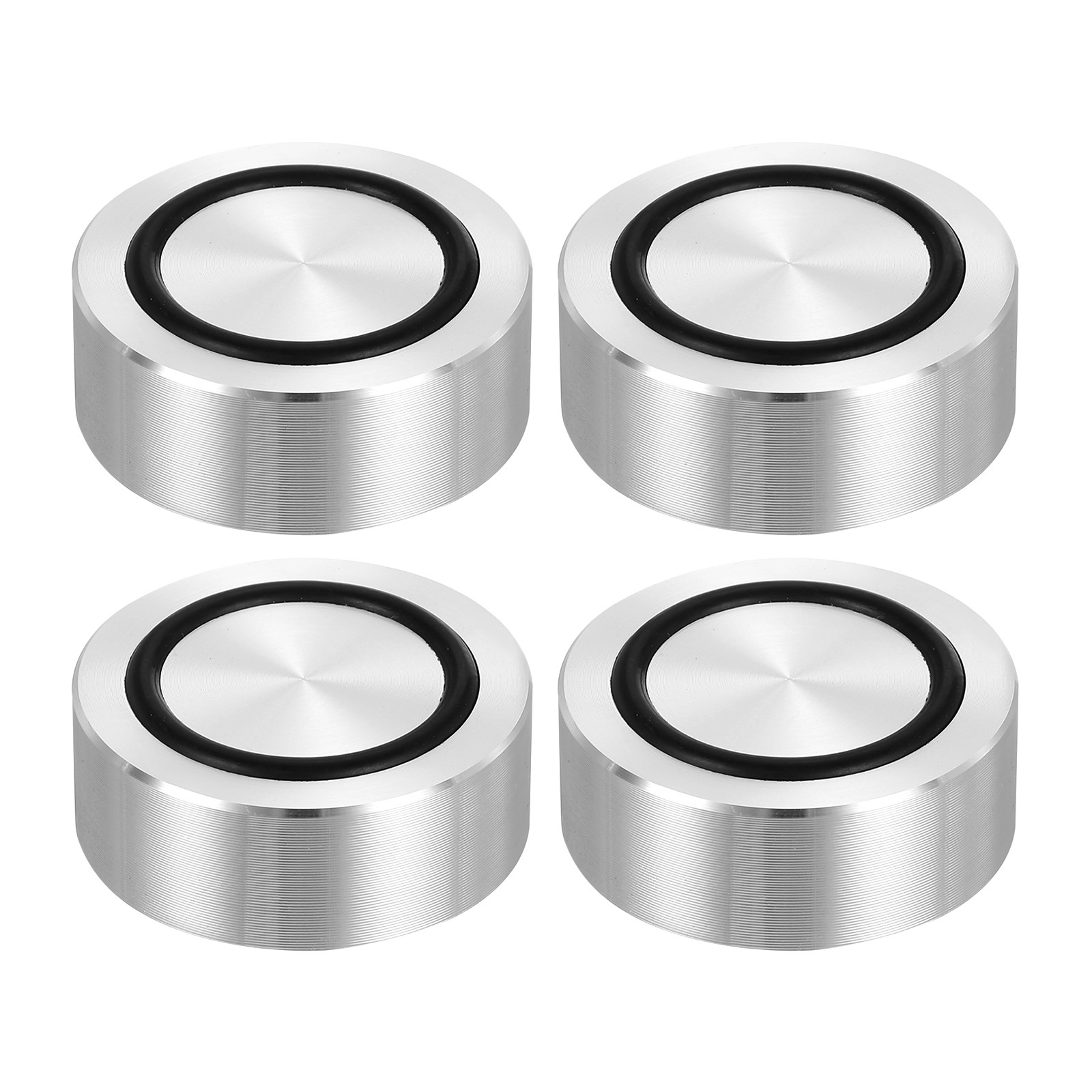M8 40mm / 1.6" Dia 15mm Aluminum Disc Glass Top Adapter with Rubber Ring 4pcs