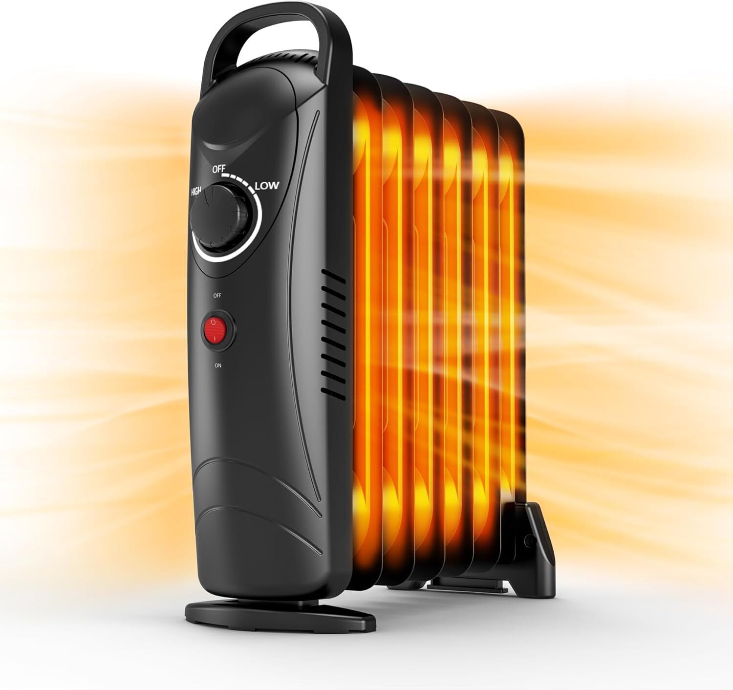700W Portable Oil Filled Radiant Heater with Adjustable Thermostat,New