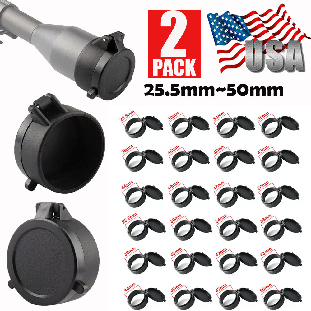 Flip Up Scope Covers Rifle Scope Protect Objective Cap Lens Cover for Caliber US