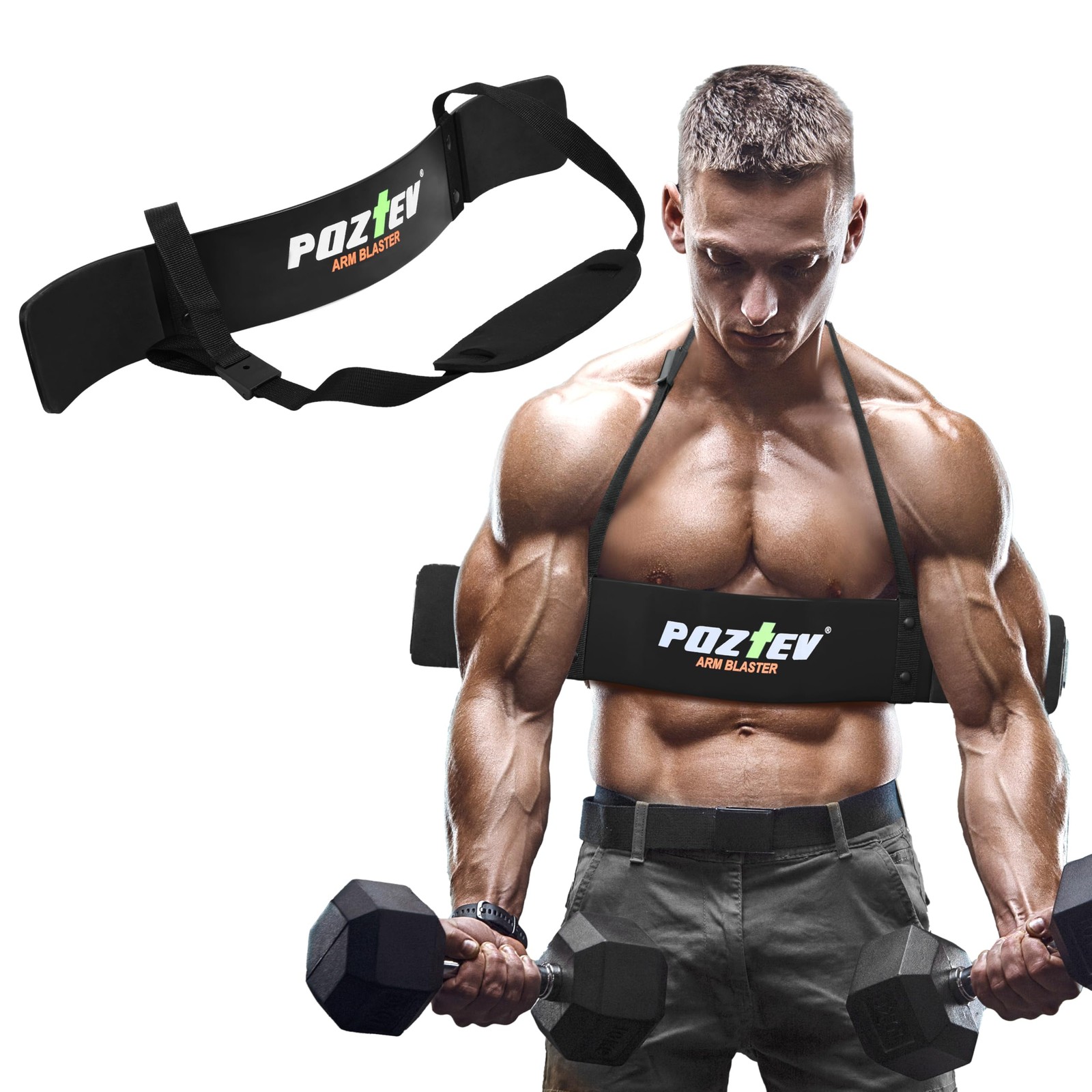 Arm Blaster for Biceps & Triceps Dumbbells Barbell Curls Isolator Workout Equ...