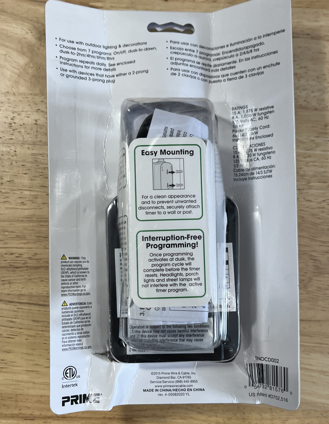 Brand New Prime Light Sensing Countdown Outdoor Timer Prime Energy Saving