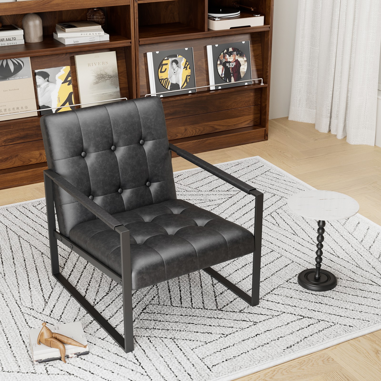 Accent Chair Modern Upholstered Accent Chair, Linen Sofa Chair for Bedroom, Livi
